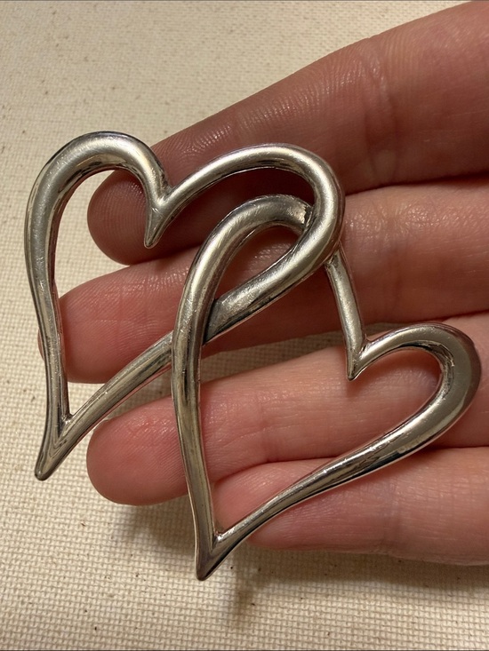 925 Sterling Silver Jewelry - Sterling Silver 925 Double Heart pendant